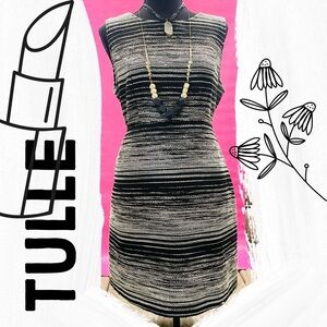 TULLE Wool Blend Tweed Sheath Ombré Dress XL NEW